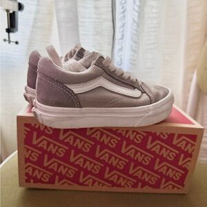 Vans Old Skool Shoes Kids size 11 Gray Chambray Canvas Lace Up Skate Sneaker